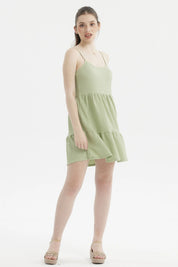 Vestido Mujer Textura Verde Claro