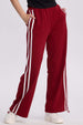 Pantalón Buzo Mujer Lineas Burdeo