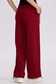 Pantalón Buzo Mujer Lineas Burdeo