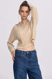 Polerón Mujer Cuello Camisero Beige