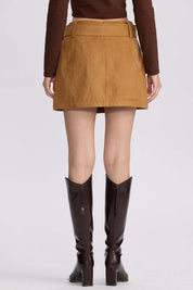 Falda Mujer Cinturón Ancho Camel