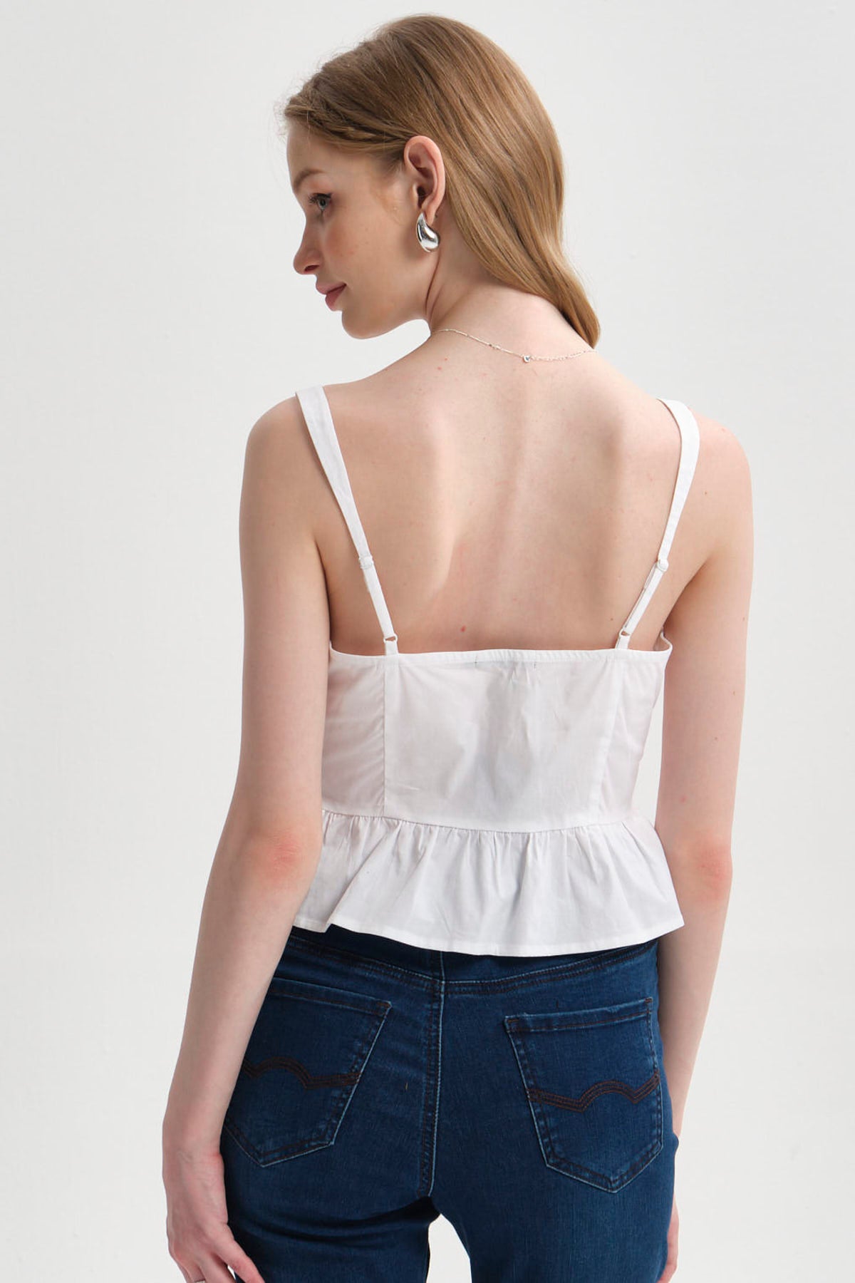 Blusa Mujer Corset Blanco
