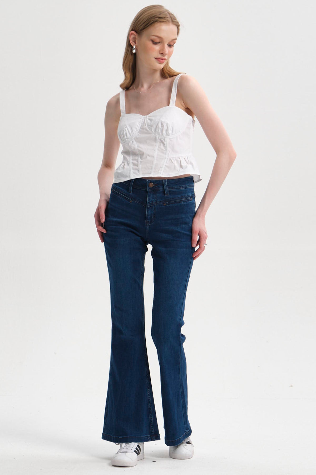 Blusa Mujer Corset Blanco