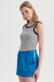 Peto Mujer Contraste Gris Melange