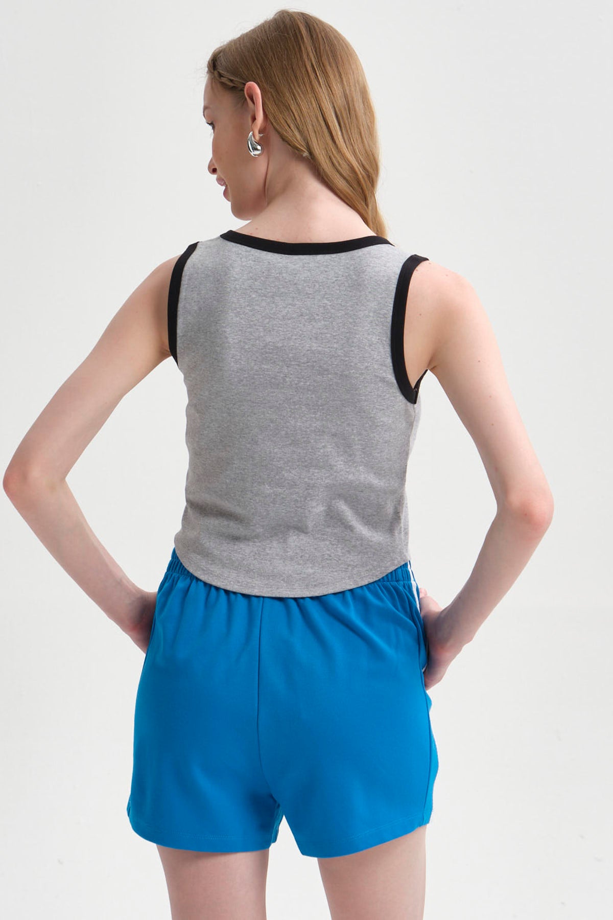 Peto Mujer Contraste Gris Melange