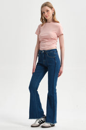 Polera Mujer Recogido Palo Rosa