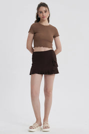 Short Mujer Vuelos Café Oscuro
