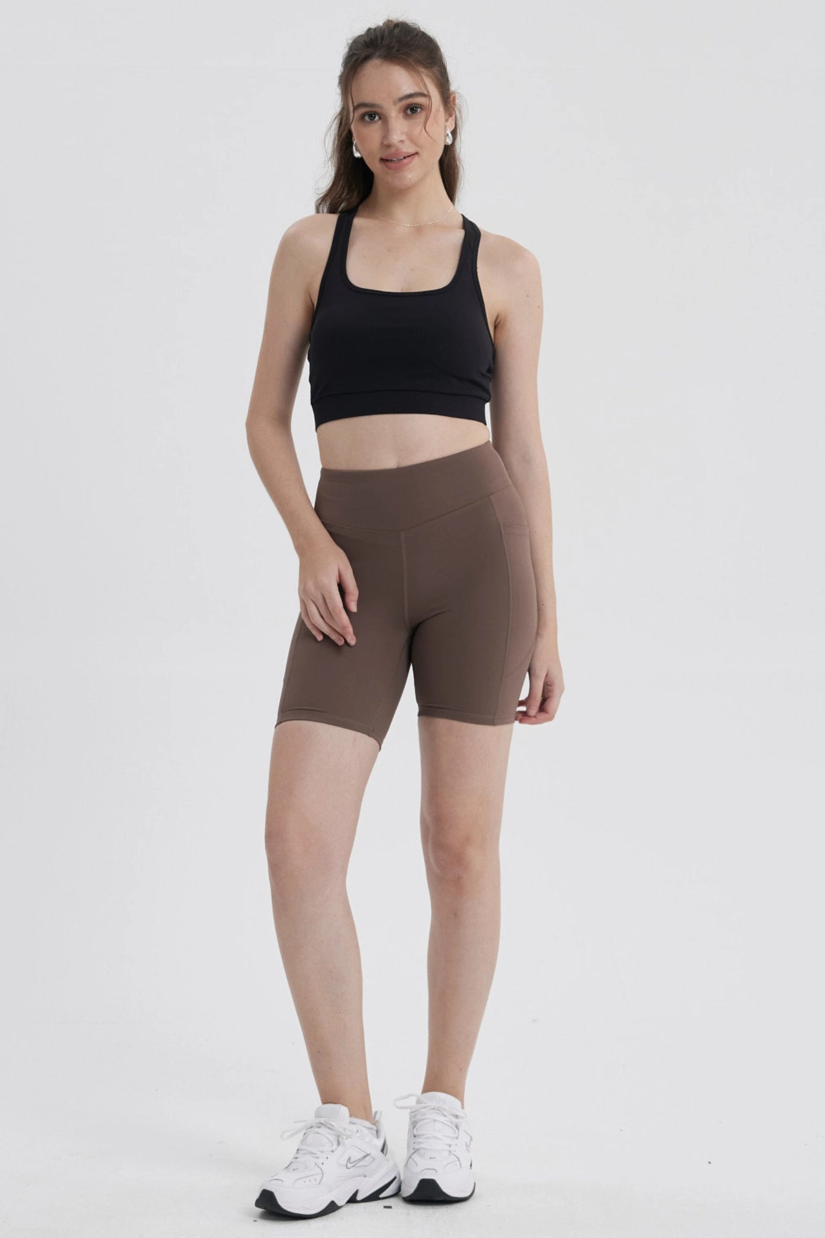 Calza Mujer Biker Largo Chocolate