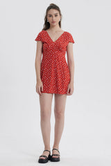 Vestido Mujer Romántico Rojo Oscuro