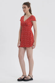Vestido Mujer Romántico Rojo Oscuro