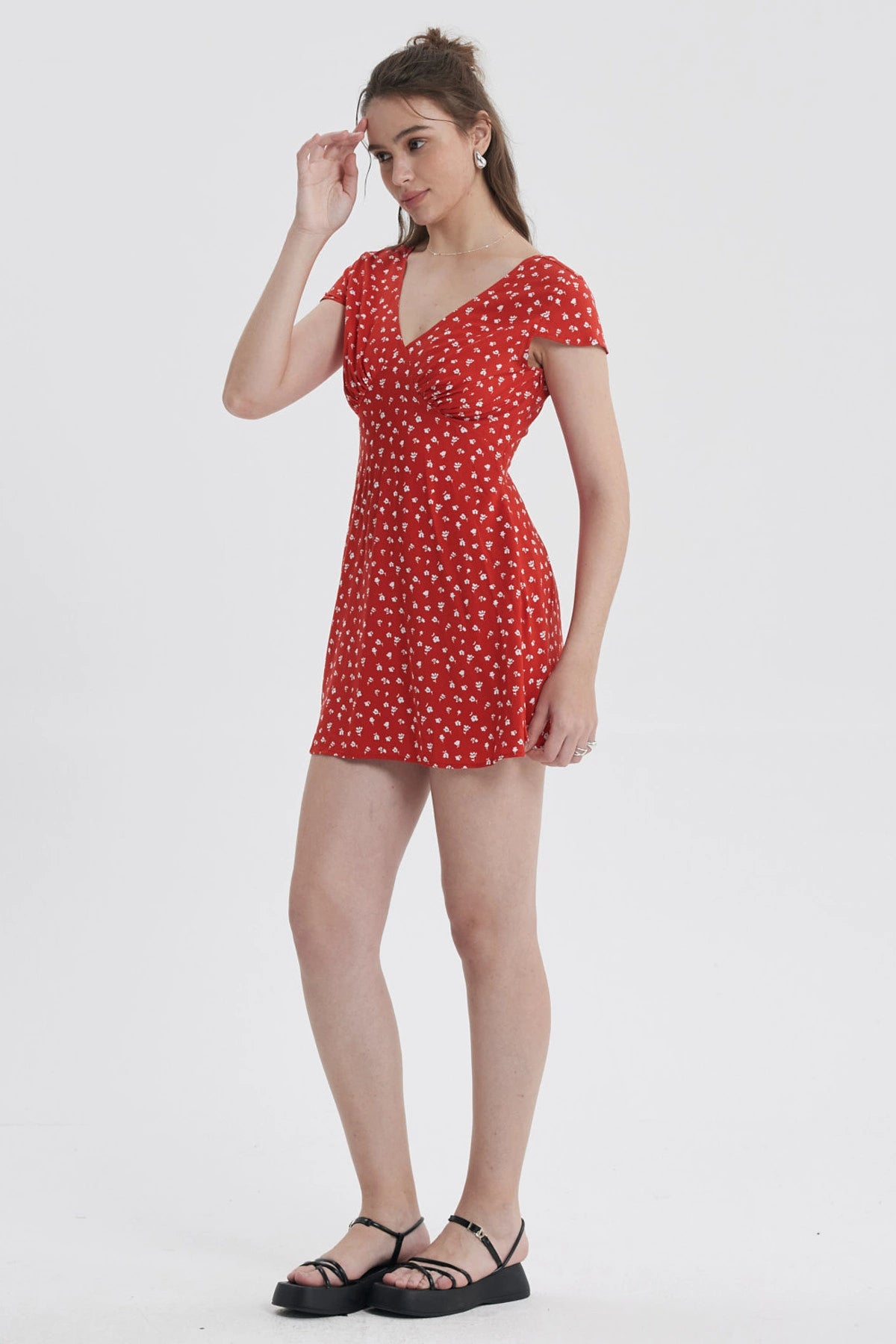 Vestido Mujer Romántico Rojo Oscuro