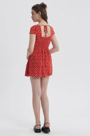 Vestido Mujer Romántico Rojo Oscuro
