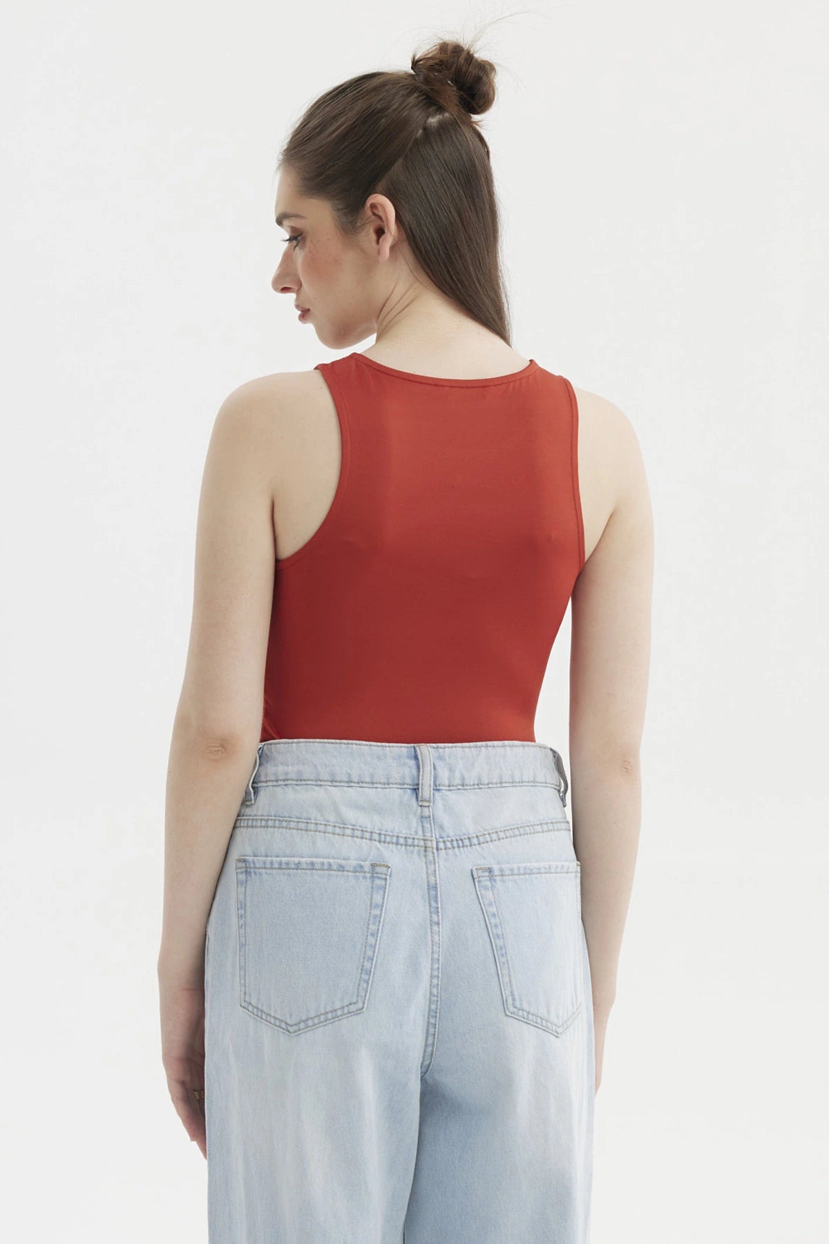 Polera Mujer Recogido Costado Terracota