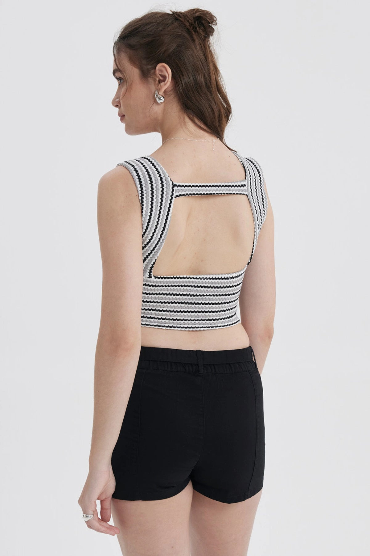 Polera Mujer Tejida Twist Gris Claro
