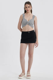 Polera Mujer Tejida Twist Gris Claro