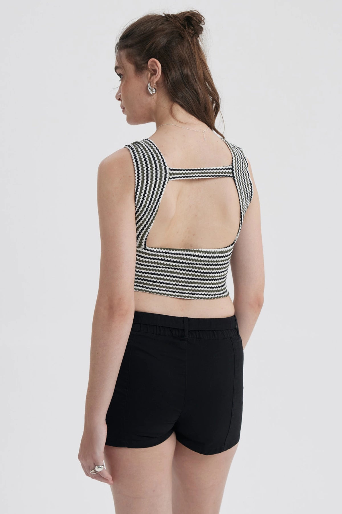 Polera Mujer Tejida Twist Negro / Blanco