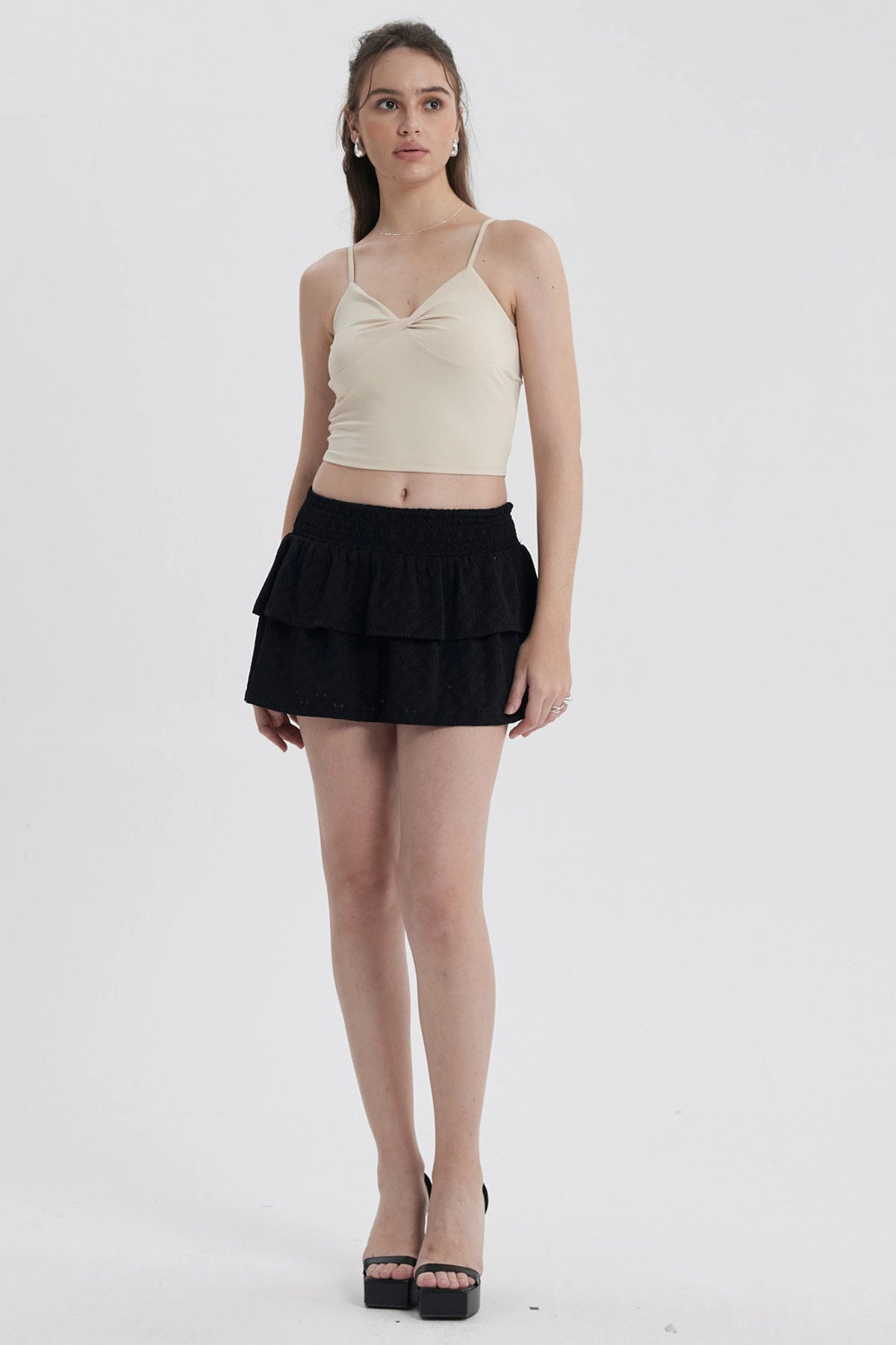 Falda Mujer Vuelo Broderie Negro