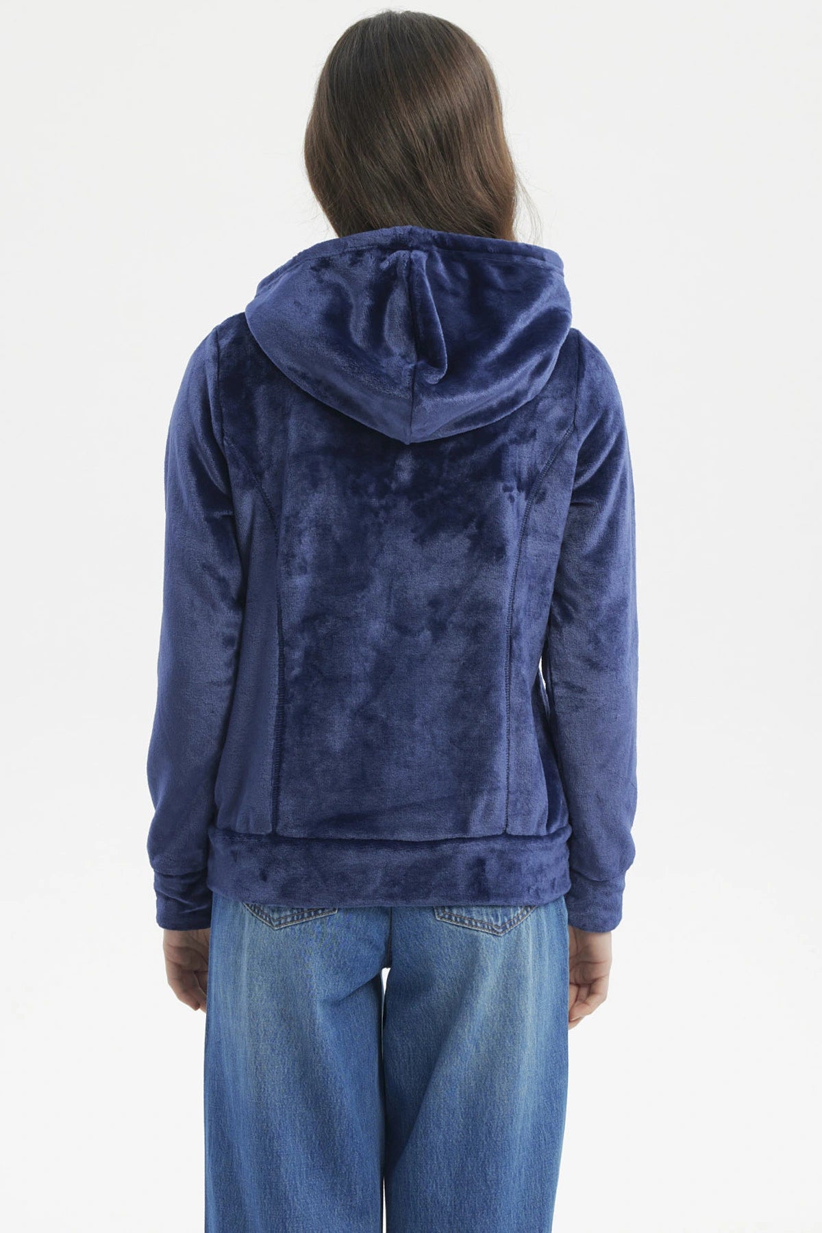 Polar Mujer Abierto Plush Azul Oscuro