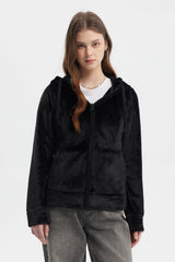 Polar Mujer Abierto Plush Negro