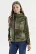 Polar Mujer Abierto Plush Verde Militar