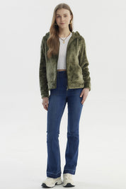 Polar Mujer Abierto Plush Verde Militar