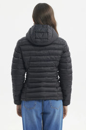 Parka Mujer Corta Plummy Cortes Negro