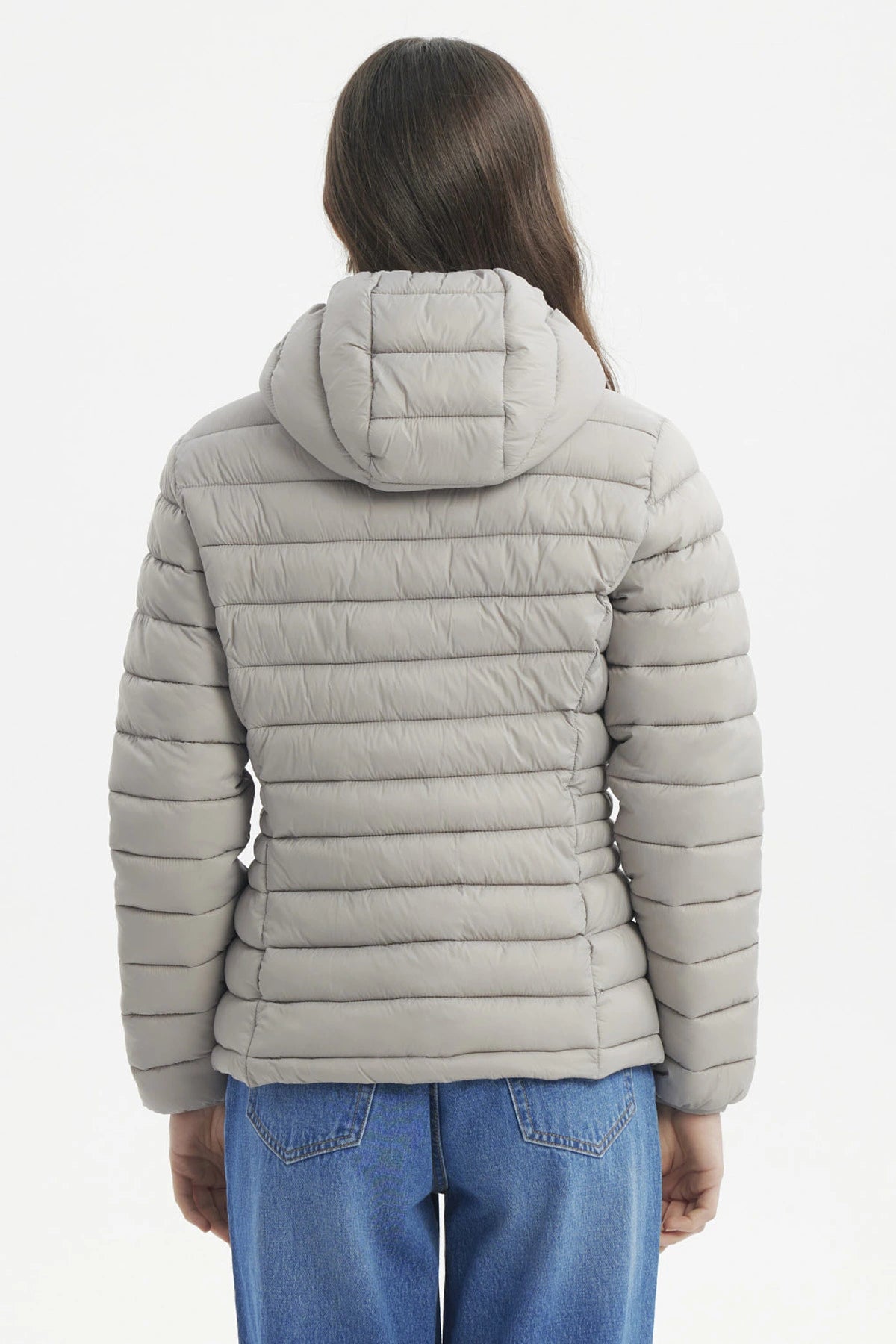 Parka Mujer Corta Plummy Cortes Gris