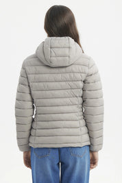 Parka Mujer Corta Plummy Cortes Gris