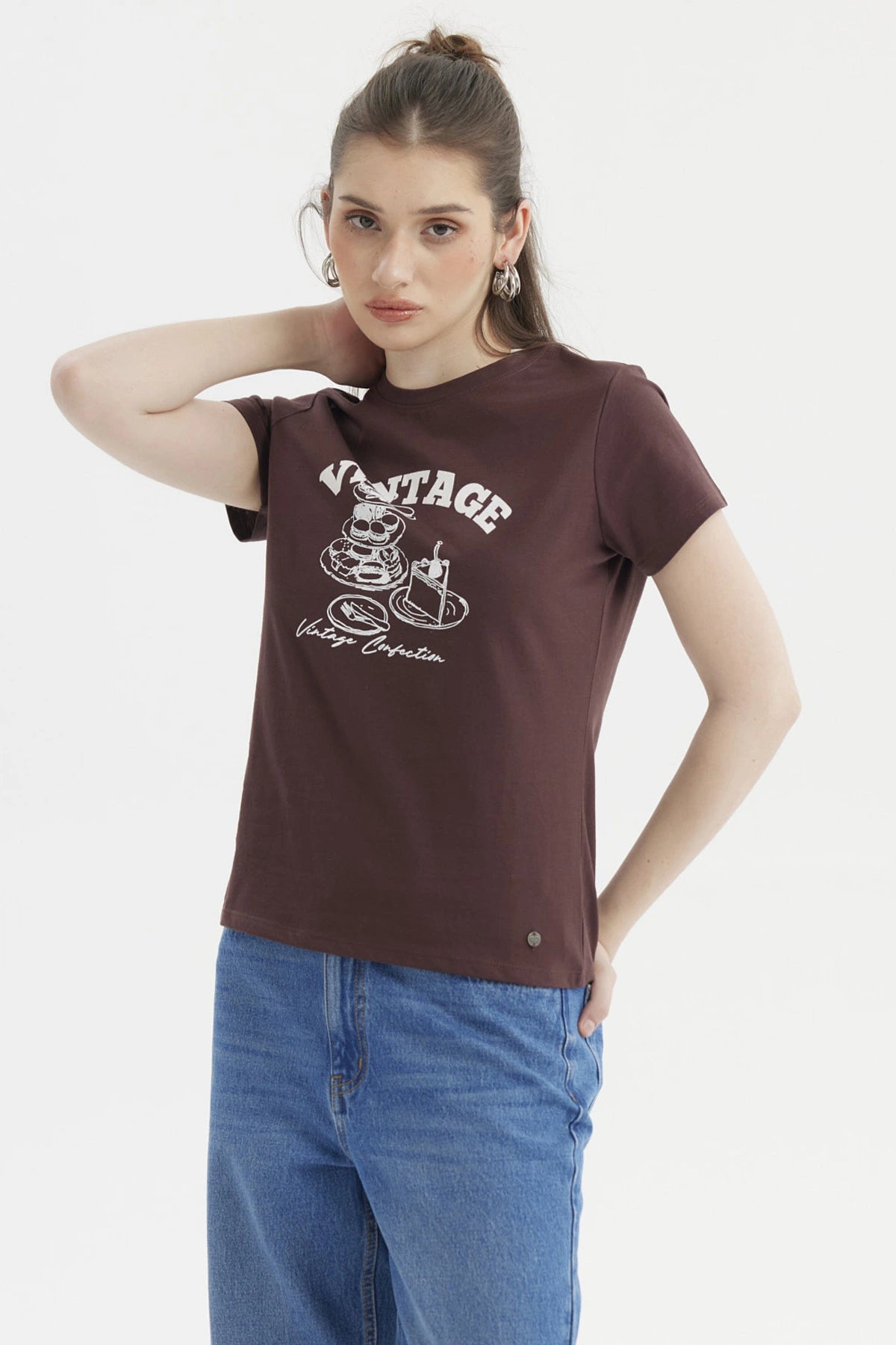 Polera Mujer Básica Chocolate