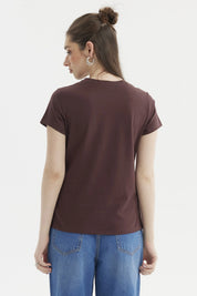 Polera Mujer Básica Chocolate