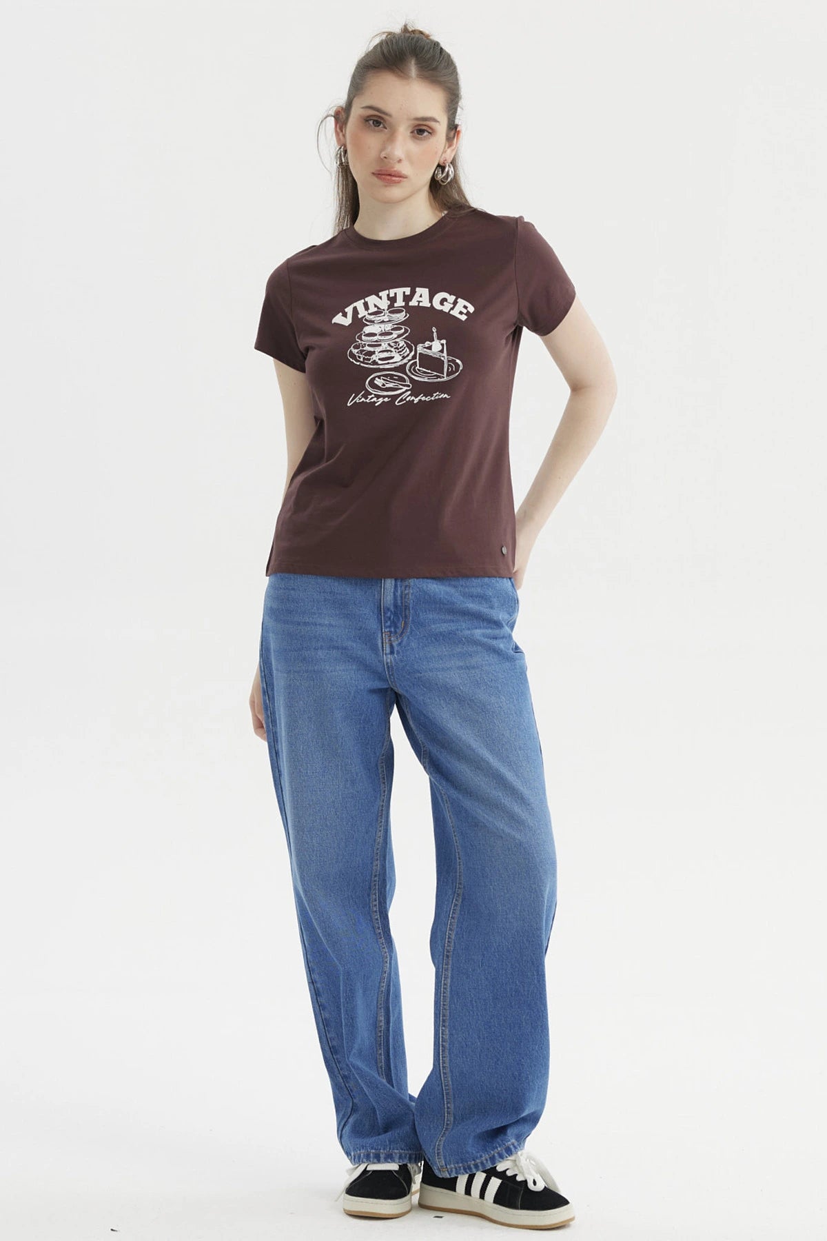 Polera Mujer Básica Chocolate