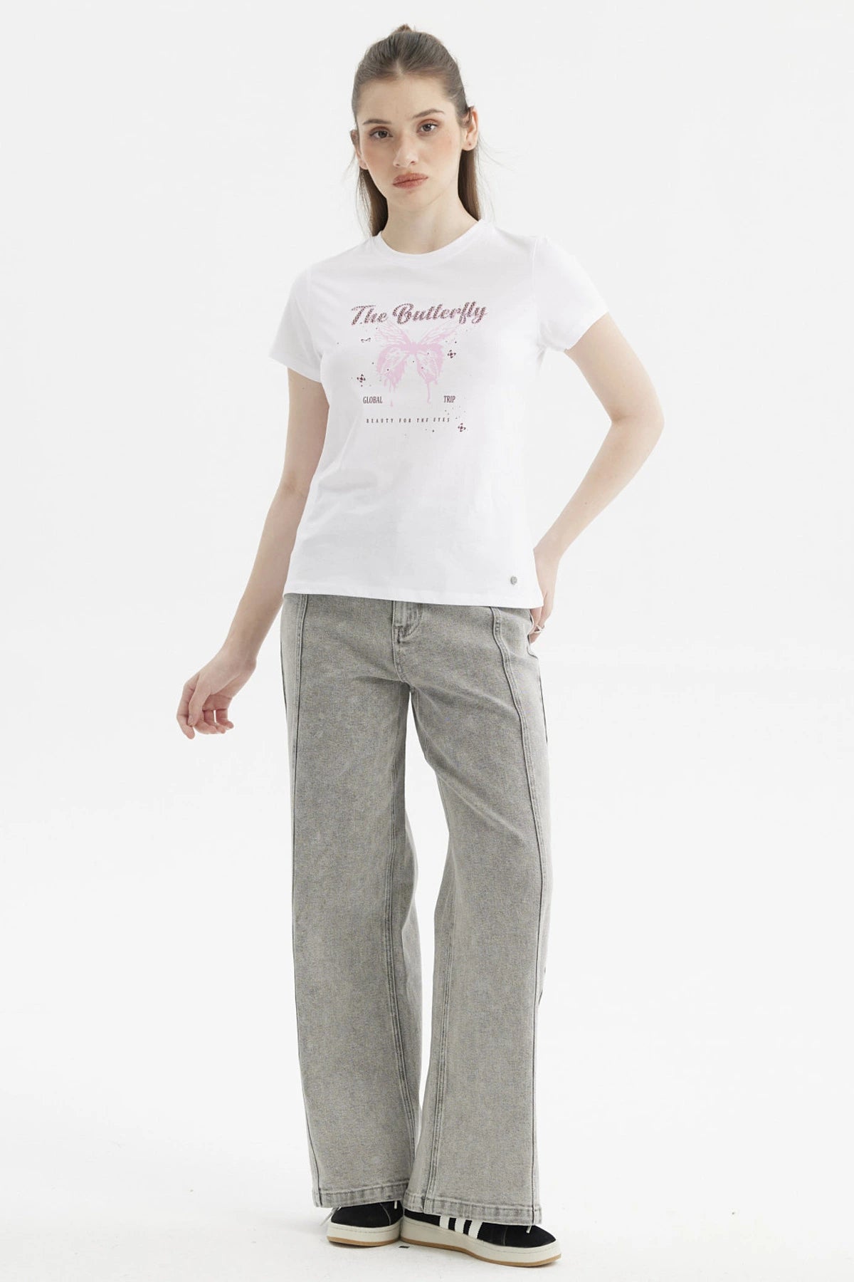 Polera Mujer Básica Blanco / Rojo