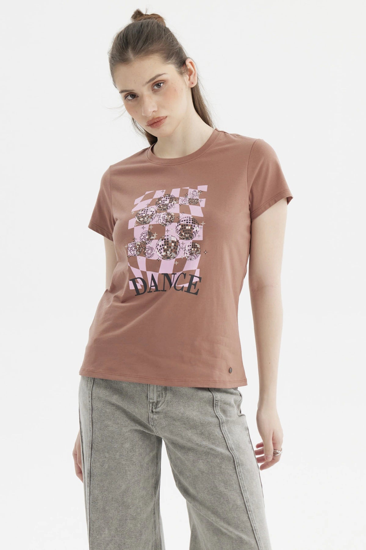 Polera Mujer Básica Café