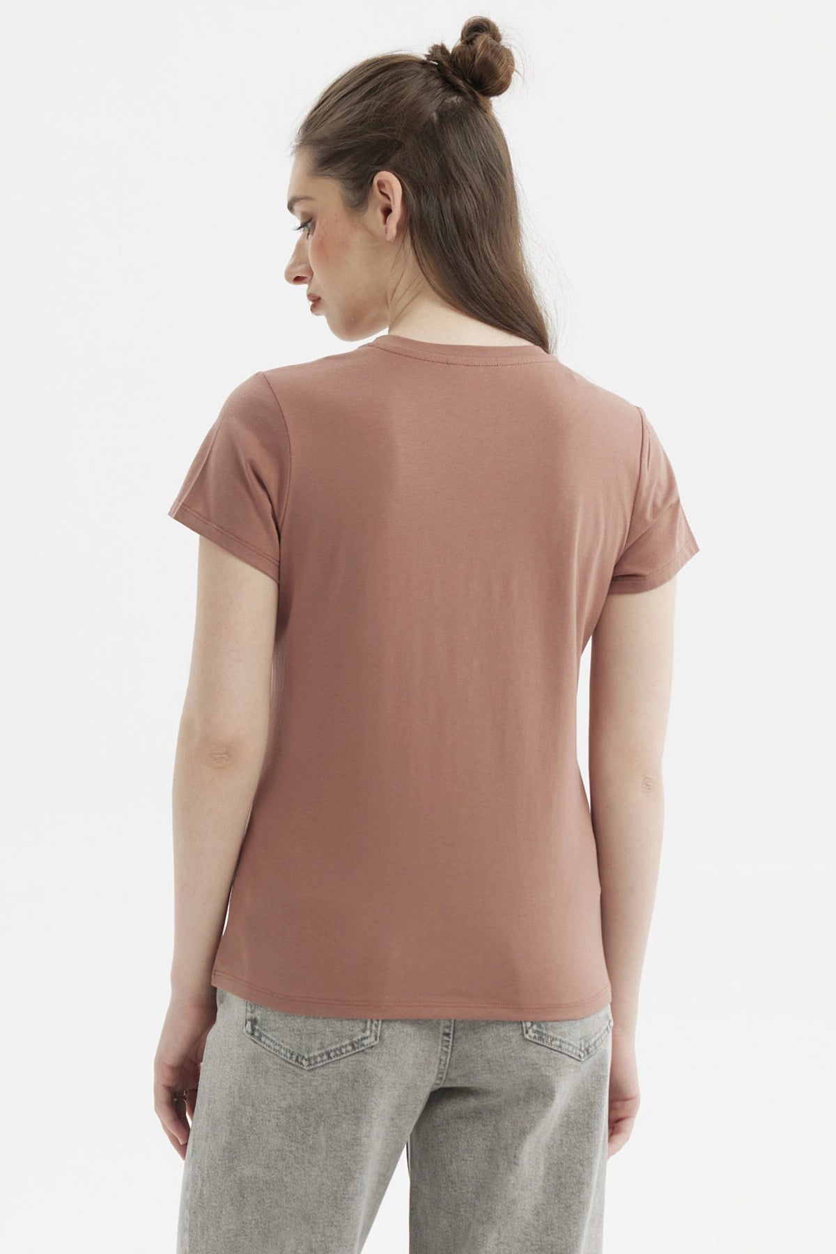 Polera Mujer Básica Café