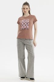 Polera Mujer Básica Café