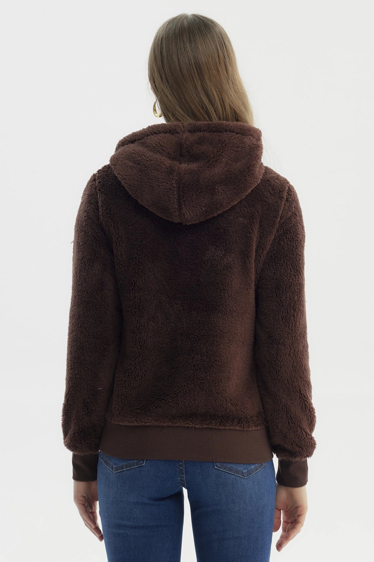 Polar Mujer Peludo Café Oscuro
