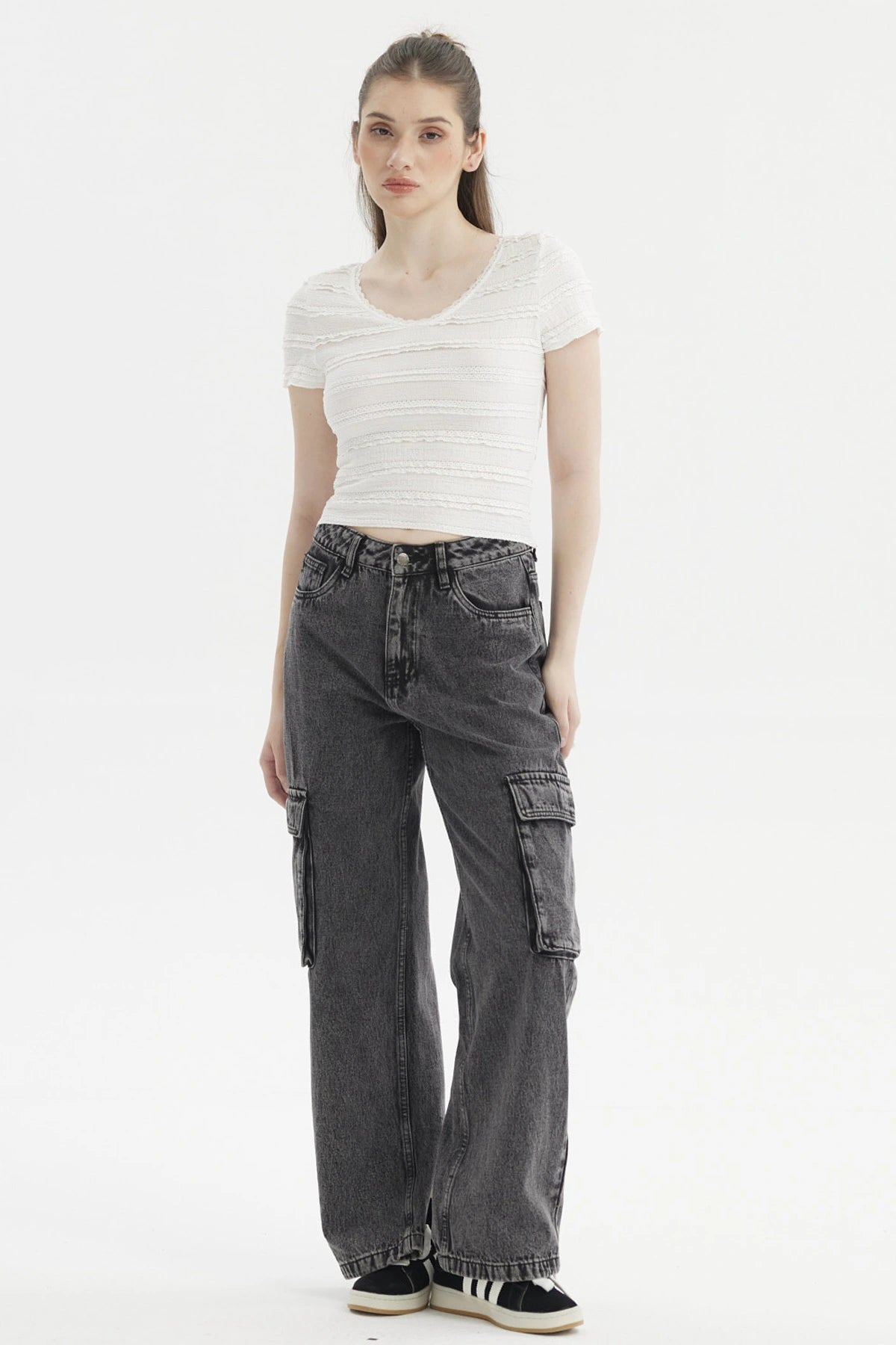 Polera Mujer Texturas Blanco