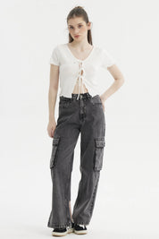 Polera Mujer Amarra Delantero Blanco