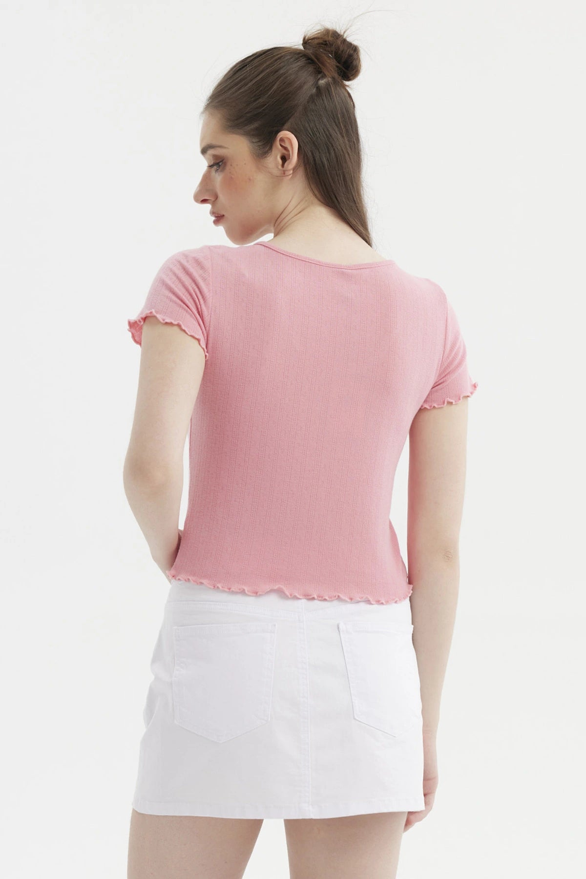 Polera Mujer Amarra Delantero Rosado Claro