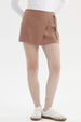 Short Mujer Falda Cruce Delantero Camel