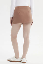 Short Mujer Falda Cruce Delantero Camel
