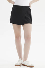 Short Mujer Falda Cruce Delantero Negro