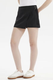 Short Mujer Falda Cruce Delantero Negro