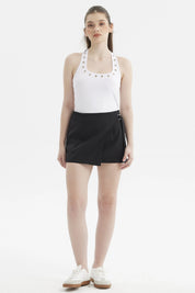 Short Mujer Falda Cruce Delantero Negro