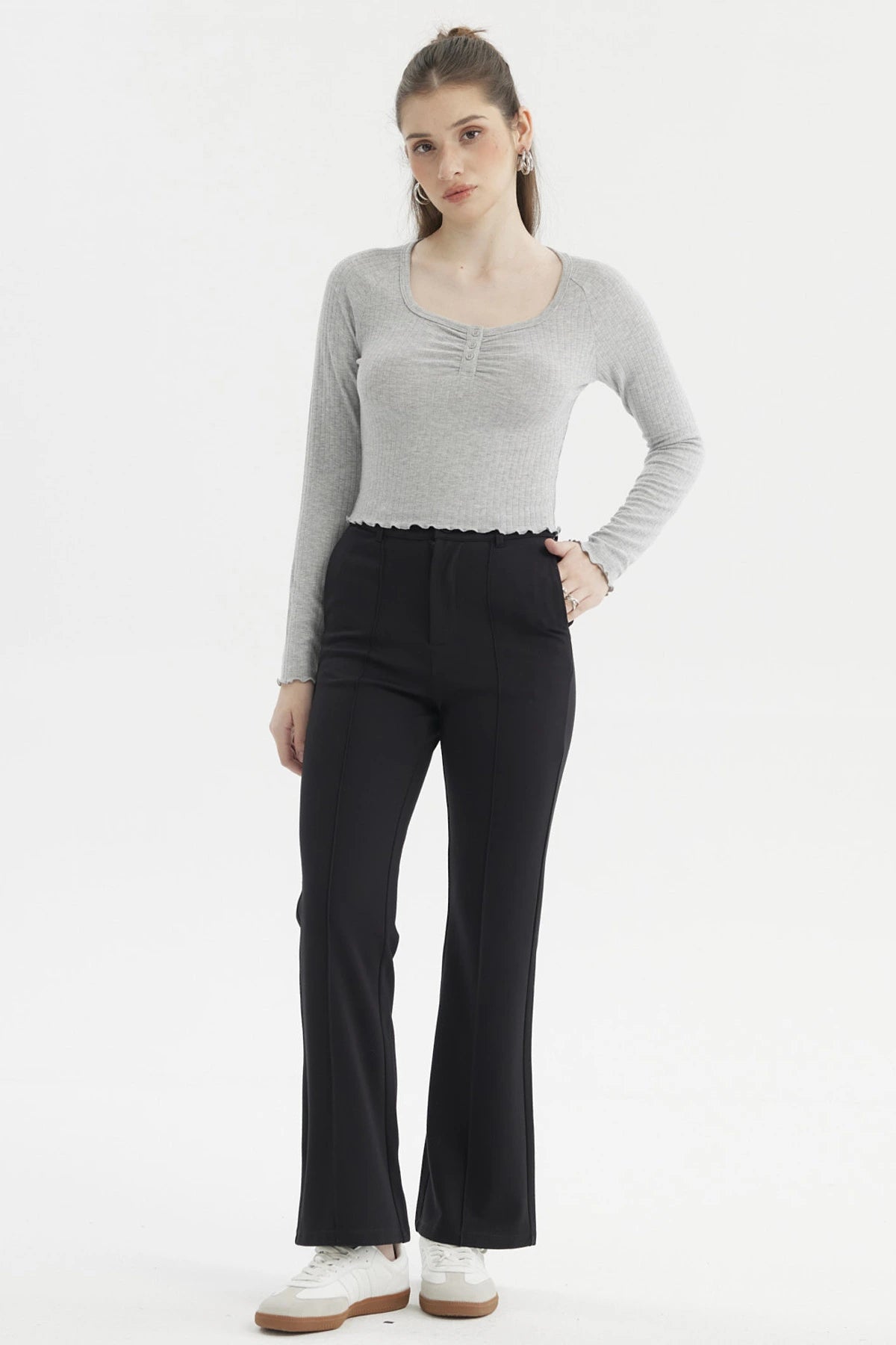 Pantalón Mujer Sastrero Punto Roma Negro