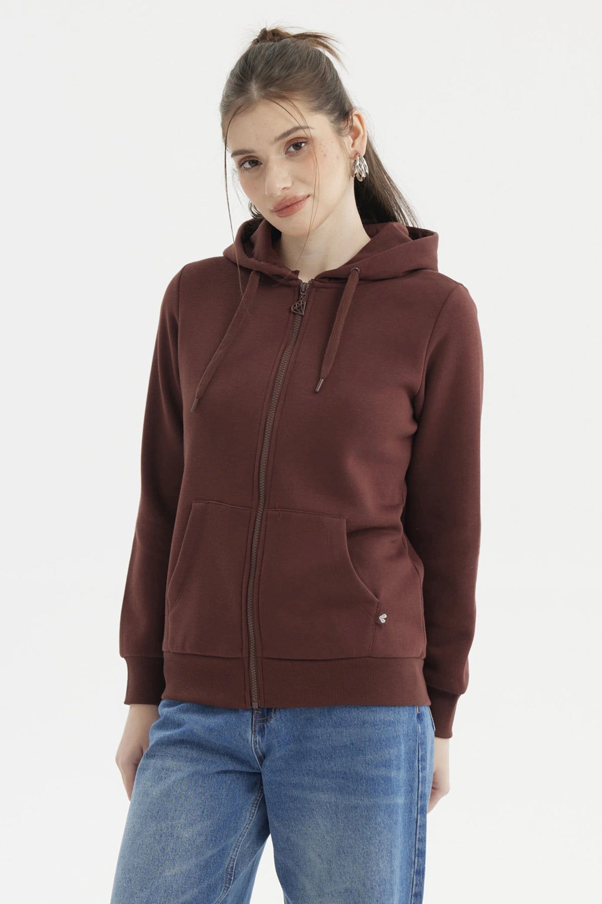 Polerón Mujer Abierto Hodie Café