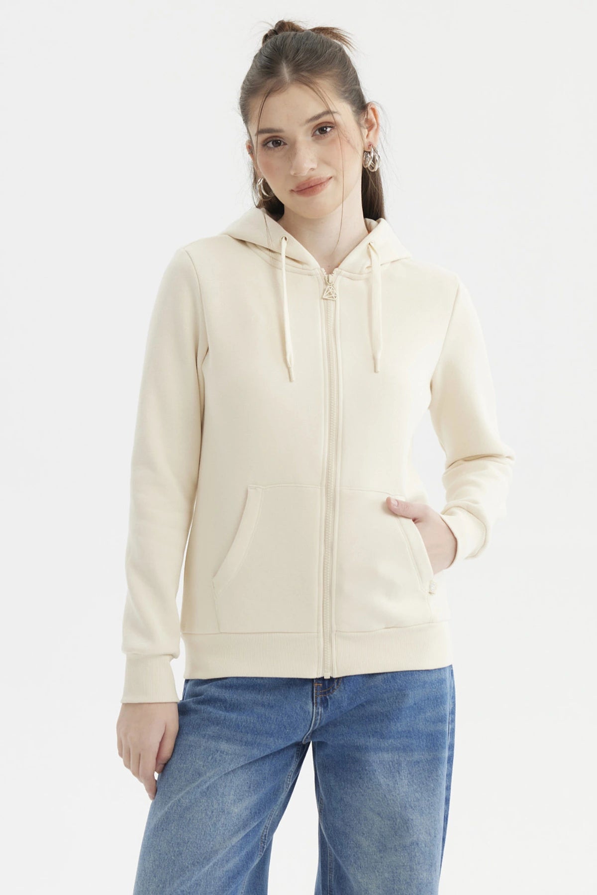 Polerón Mujer Abierto Hodie Crema