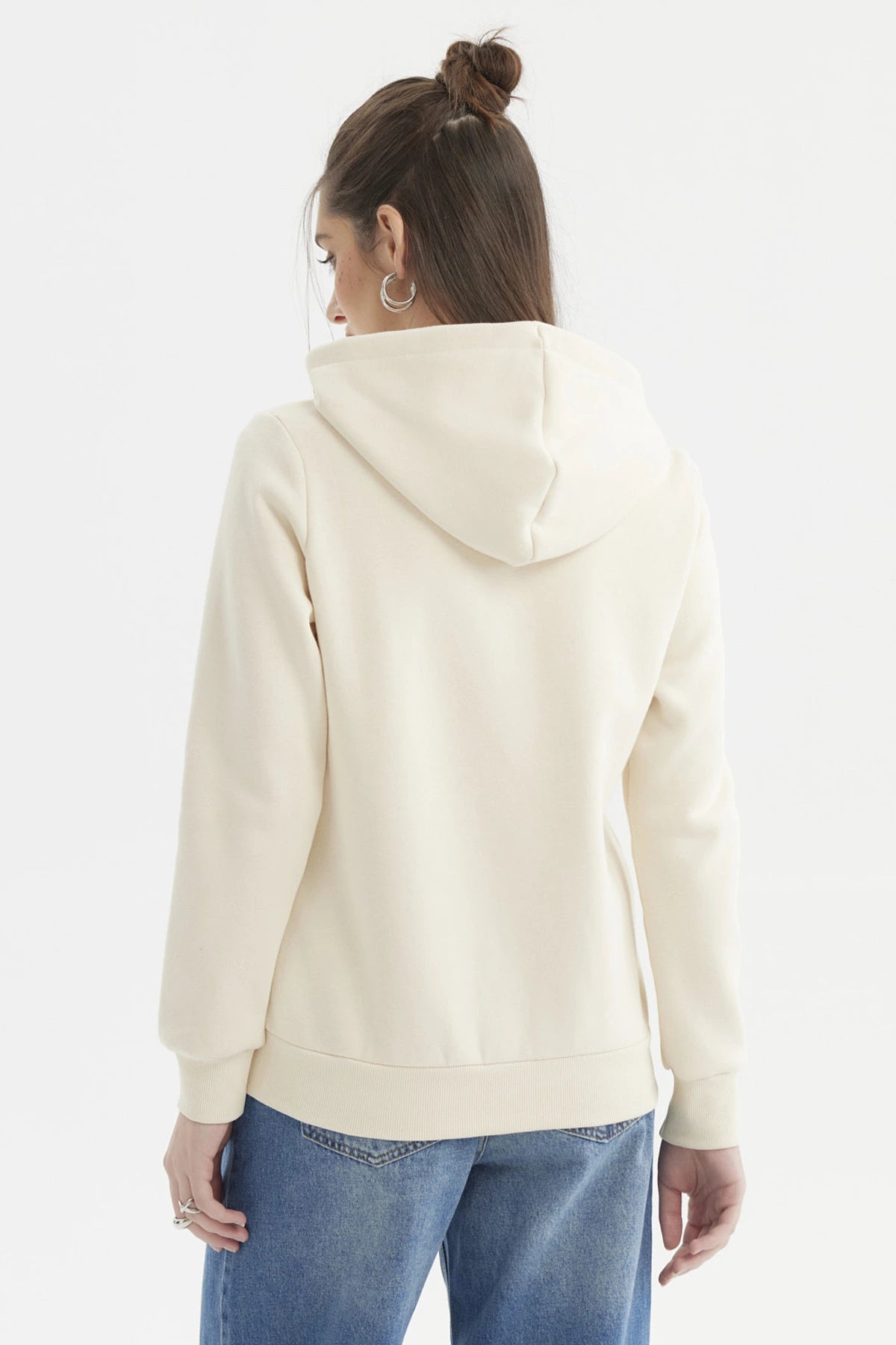 Polerón Mujer Abierto Hodie Crema