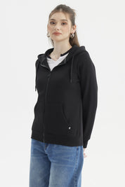 Polerón Mujer Abierto Hodie Negro