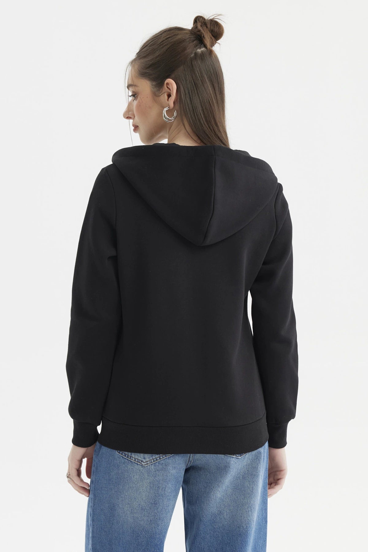 Polerón Mujer Abierto Hodie Negro